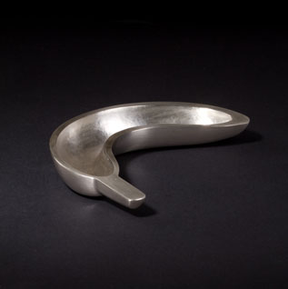 banana shaped silver bowl